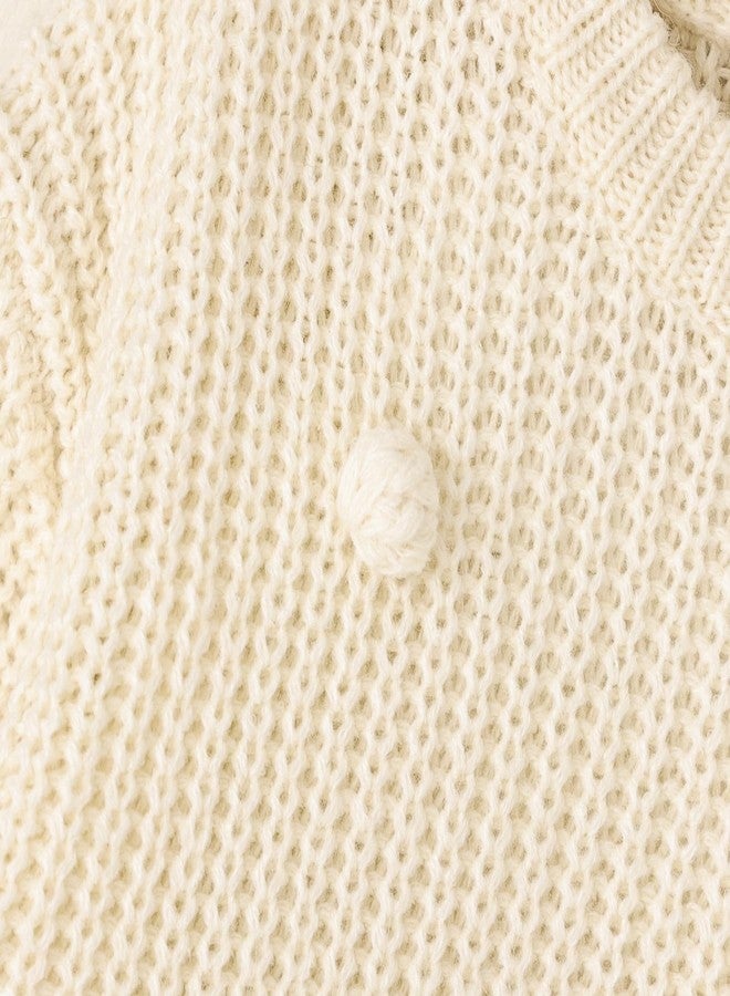 FOCICI 2T Girl Clothes Cute Knit Sweater Warm Crewneck Long Sleeve Tops Pullover Sweatshirt Fall Winter Outfits Apricot 18-24 Months - Image 5