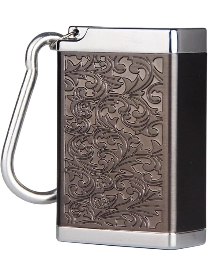 Portable Windproof Ashtray With Keychain Black For Travel Camping Hiking Outdoor Use - Image 1