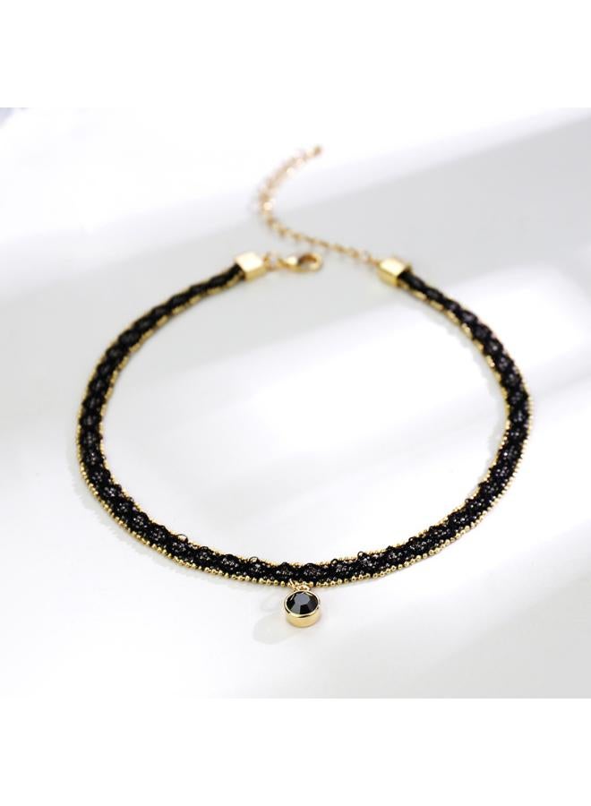 Black Clavicle Chain Neck Chain Simple Short Necklace Female Temperament Collar Neck Jewelry Star Neck Strap A Generation Of Hair