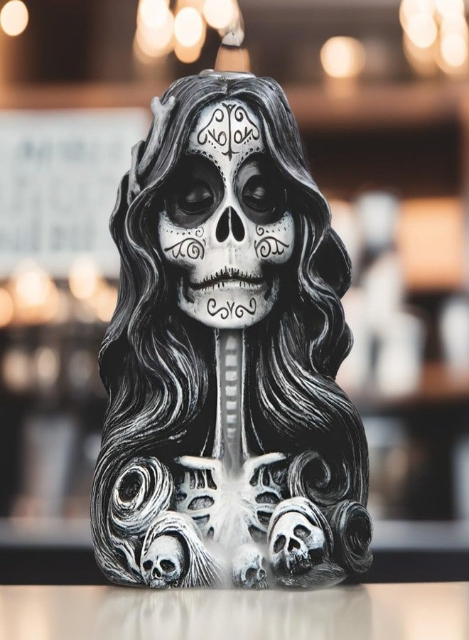 ICE Armor Hand Painted 6.25" H Sugar Skull BackFlow Statue Sculpture Ornament Decoration Home/Room Decor Ideas for Housewarming, Holidays and Birthdays Great Collectible Addition - Image 1