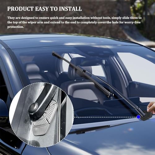 MASSMOT 2Pcs Car Wiper Hole Protection Cover, Car Wiper Hole Protector Pad for Most Vehicles, Durable ABS Car Wiper Protector Windscreen Pad for Wiper Care, Anti-Rust & Debris Guard - Image 4