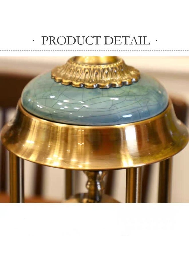 أولودينيز  ساعة طاولة فاخرة بتصميم أوروبي عتيق – هيكل نحاسي وتفاصيل سيراميكية فاخرة مع عرض للتروس الميكانيكية  - Image 5