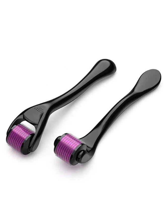 Face Wrinkles And Hair Loss Treatment Roller Black/Pink 5.2x1.1x1.2cm - Image 4