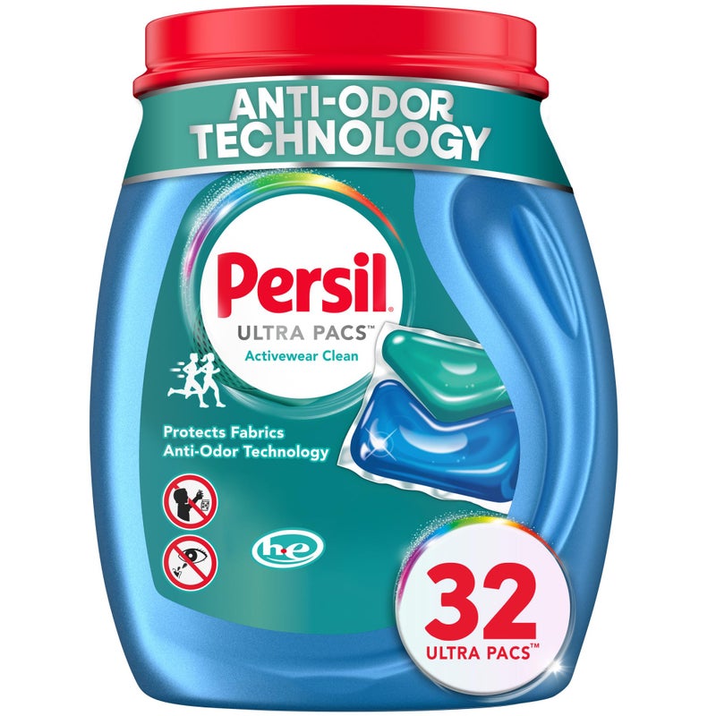 Persil Ultra Pacs Activewear Clean Laundry Detergent 32 count