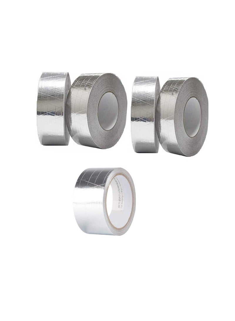Multi-purpose Strong Aluminium Foil Adhesive Insulation Tape for Roof Leak Surface Crack Window Sill Gap Pipe Rupture Boat Sealing, Etc. 2 Inch Pack of 5 FSK Aluminium Tap  - Image 1