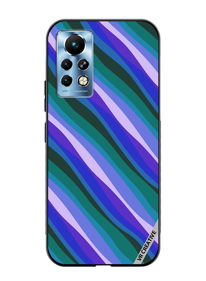 VR CREATIVE Protective Case Cover For Infinix Note 11 Pro Colorful With Curved Lines Pattern Design Multicolour - Image 1