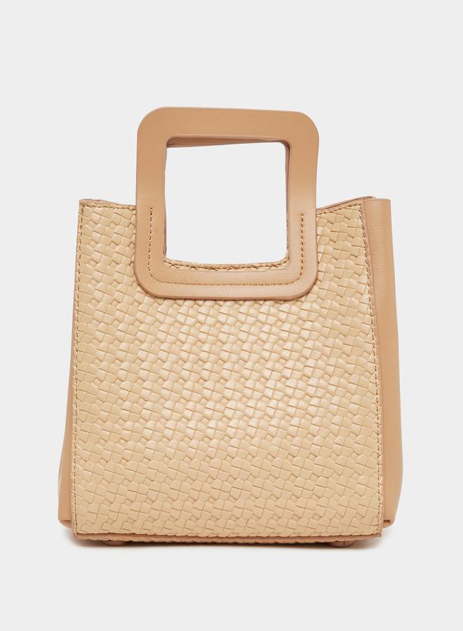 Styli Textured Handbag with Square Top Handle and Magnetic Closure - Image 5