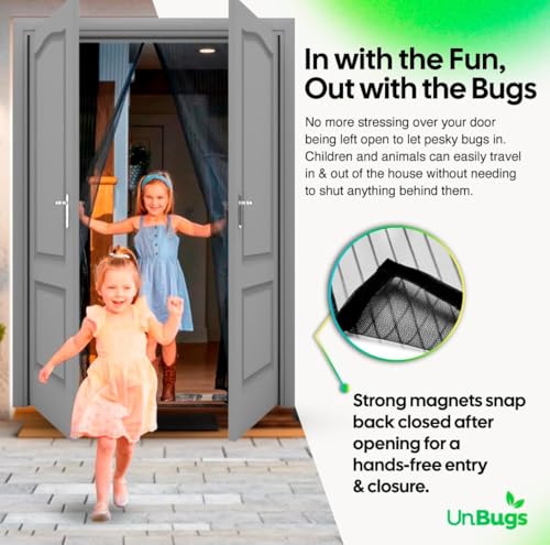 iGotTech UnBugs Magnetic Screen Door - Fits Patio Door & Sliding Doors up to 72 x 80 Inches MAX - Pet & Kid Friendly, Self-Closing - Hands Free Magnet Closure Keeps Bugs Out & Breeze in - Image 3