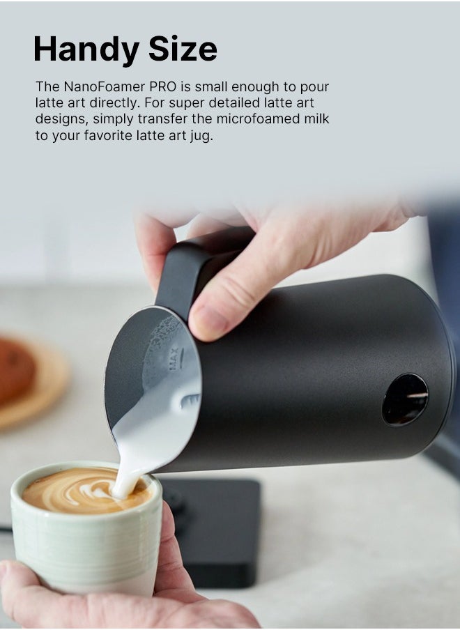 subminimal NanoFoamer Pro | Hands-free Milk Foamer Superfine Smoothest Milk Heating & Foaming, for Dairy & Plant-based Milks, for Barista, Amateurs, Home, Bar, Office Use, 220 A/C Connection - Black  - Image 3