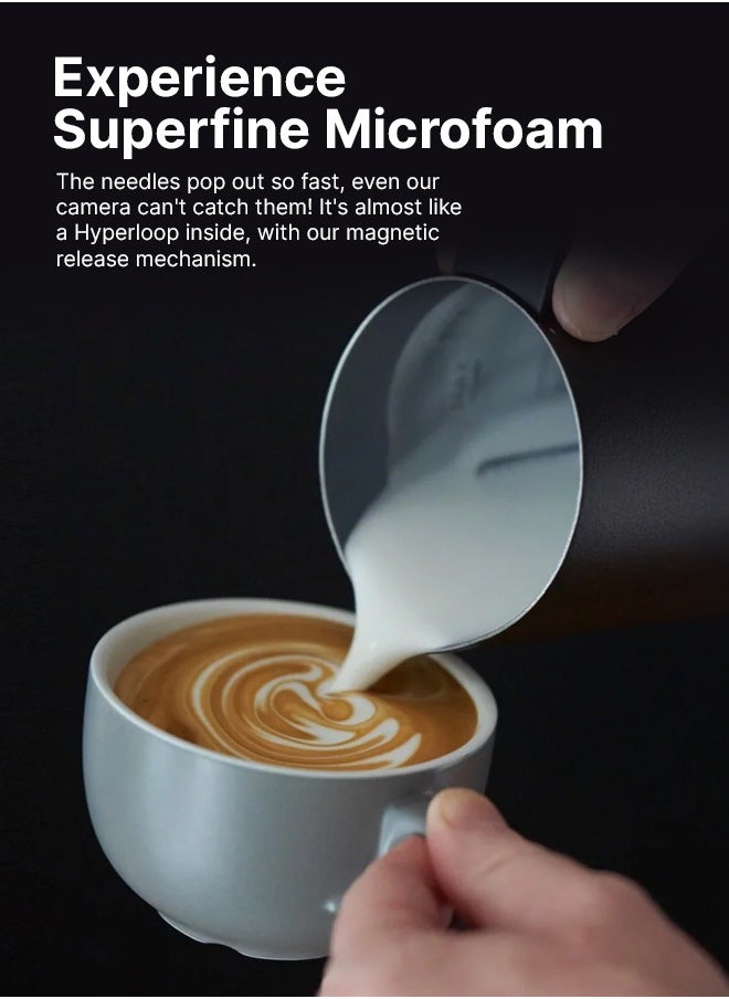 subminimal NanoFoamer Pro | Hands-free Milk Foamer Superfine Smoothest Milk Heating & Foaming, for Dairy & Plant-based Milks, for Barista, Amateurs, Home, Bar, Office Use, 220 A/C Connection - Black  - Image 5
