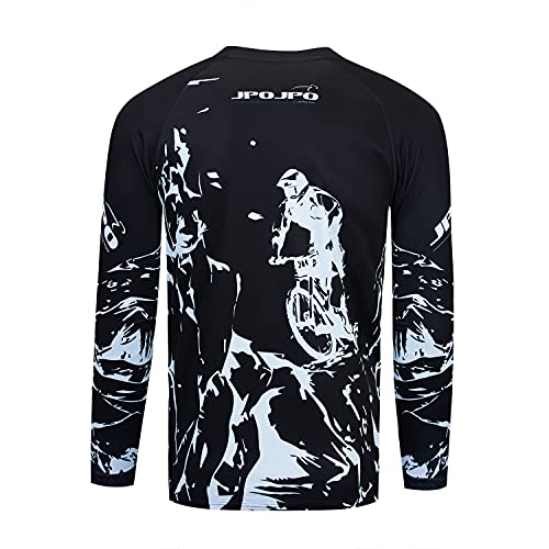 Weimostar Kids Cycling Jersey Long Sleeve Child Boy Girl Motocross T Shirt Mountain Bike Bicycle Clothes White Black Size YL - Image 2