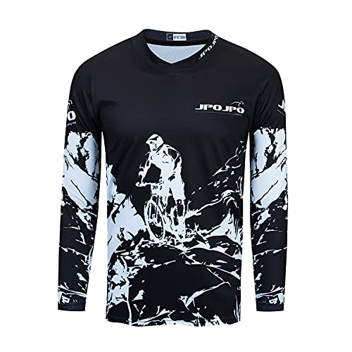 Weimostar Kids Cycling Jersey Long Sleeve Child Boy Girl Motocross T Shirt Mountain Bike Bicycle Clothes White Black Size YL - Image 4
