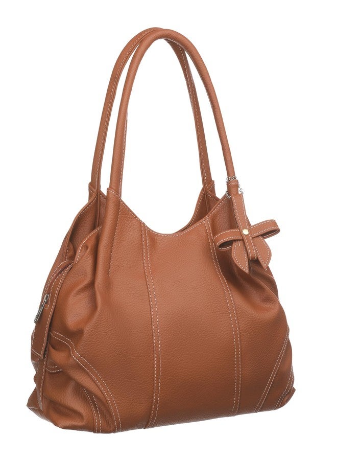 Fostelo Women's Style Diva Satchel Tote Handbag for Women | Ladies Purse | Stylish Shoulder Bag | Gift For Women | Tan - Image 1