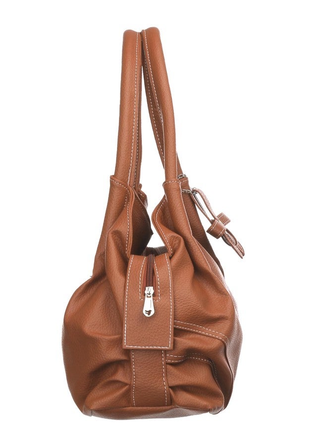 Fostelo Women's Style Diva Satchel Tote Handbag for Women | Ladies Purse | Stylish Shoulder Bag | Gift For Women | Tan - Image 3