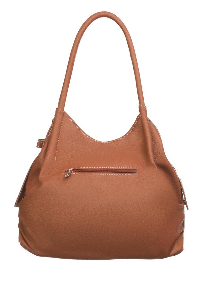 Fostelo Women's Style Diva Satchel Tote Handbag for Women | Ladies Purse | Stylish Shoulder Bag | Gift For Women | Tan - Image 4