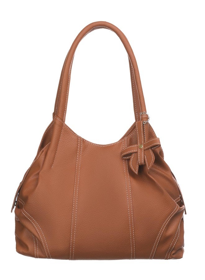 Fostelo Women's Style Diva Satchel Tote Handbag for Women | Ladies Purse | Stylish Shoulder Bag | Gift For Women | Tan - Image 2