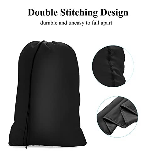 OTraki Medium Laundry Bag 24x32 inch Heavy Duty Travel Dirty Clothes Bag 2pcs Machine Washable Laundry Bag with Drawstring Closure for Home Dorm, Drying Do Not Exceed 176℉ Black - Image 4
