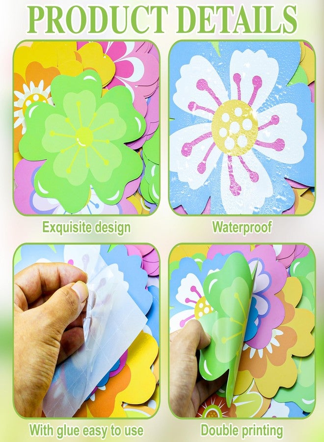 aeloer 54 Pcs Spring Flower Cutouts Paper Flowers Decorations for Spring Bulletin Board, Double Printed Cardstock Flowers Home School Office Classroom Decor - Image 5