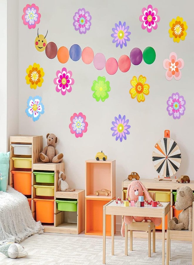 aeloer 54 Pcs Spring Flower Cutouts Paper Flowers Decorations for Spring Bulletin Board, Double Printed Cardstock Flowers Home School Office Classroom Decor - Image 2