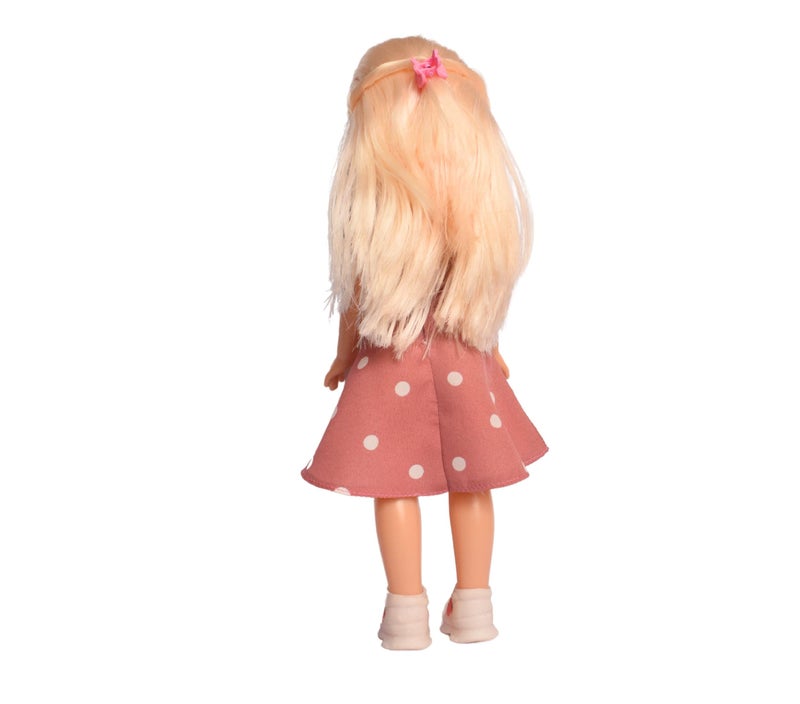EL FIGO Cute Little Girl Doll for Kids in Printed Dress Suitable for Kids Age 02 Years & Above (33 cm / 13 inch Tall Doll) - Image 3