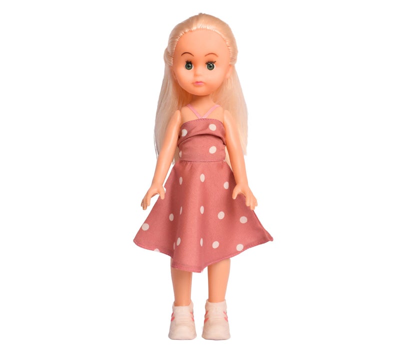 EL FIGO Cute Little Girl Doll for Kids in Printed Dress Suitable for Kids Age 02 Years & Above (33 cm / 13 inch Tall Doll) - Image 5