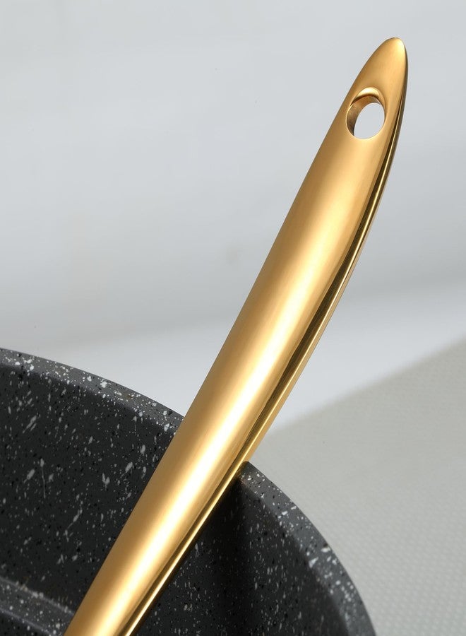 Mafier 4.Oz 18/10 Stainless Steel Kitchen Ladle Cooking Utensils with 11.8-Inch Handle,Heavy Duty Serving Large Soup Spoon,Dishwasher Safe(Gold) - Image 5