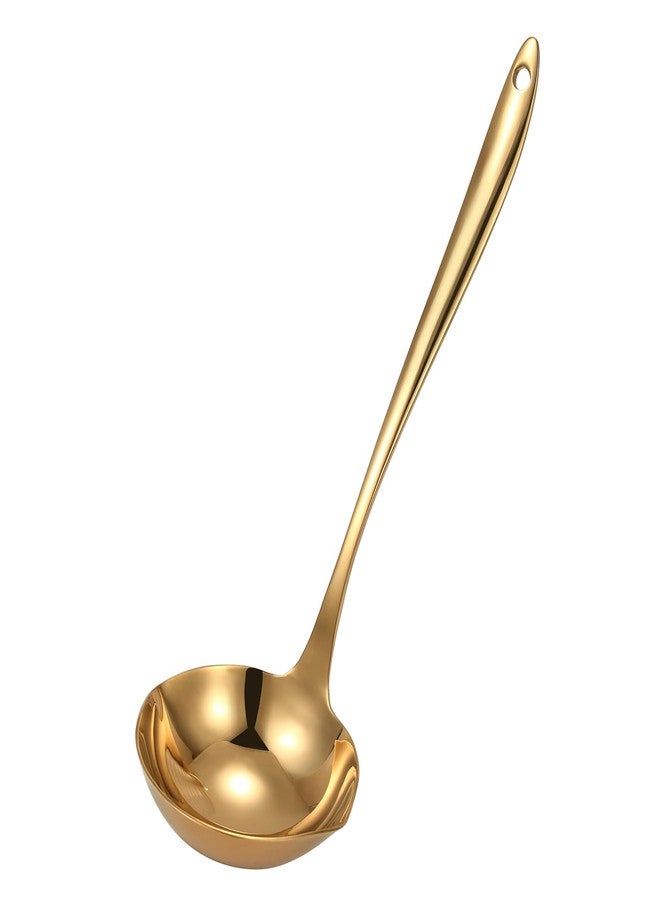 Mafier 4.Oz 18/10 Stainless Steel Kitchen Ladle Cooking Utensils with 11.8-Inch Handle,Heavy Duty Serving Large Soup Spoon,Dishwasher Safe(Gold) - Image 1