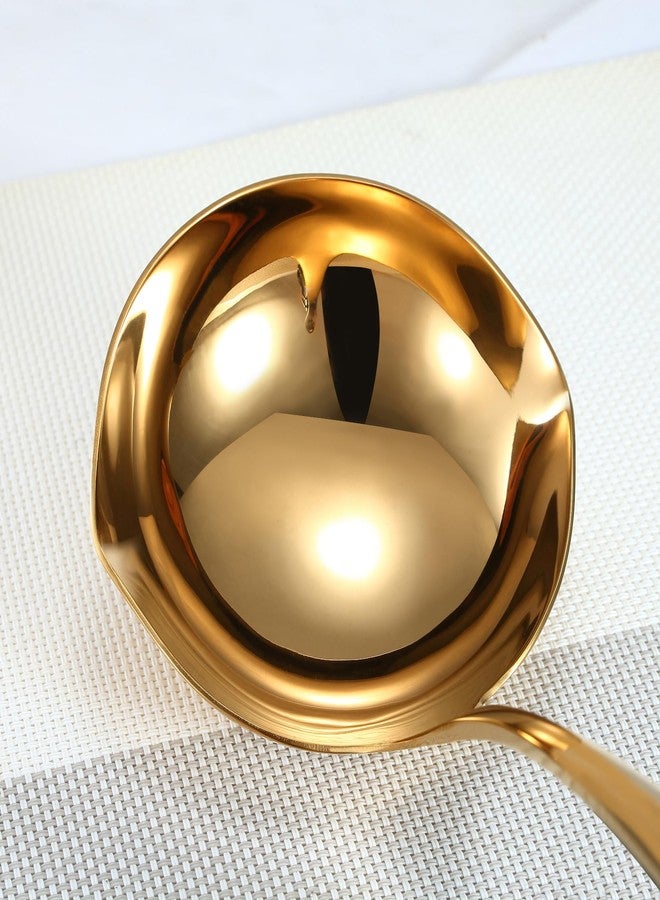 Mafier 4.Oz 18/10 Stainless Steel Kitchen Ladle Cooking Utensils with 11.8-Inch Handle,Heavy Duty Serving Large Soup Spoon,Dishwasher Safe(Gold) - Image 3