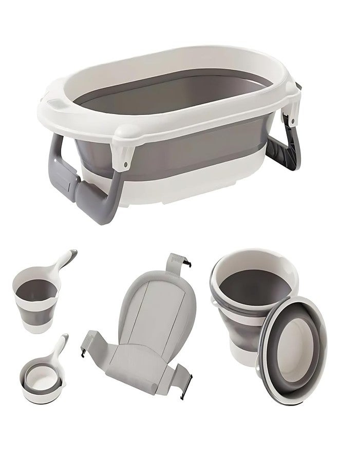 GLOWICK New Born Bathtub Plastic Safety Bath Tubs Set Multifunctional Foldable Bathing Kit Accessories for Home and Bathroom Daily use (1Pcs) - Image 1