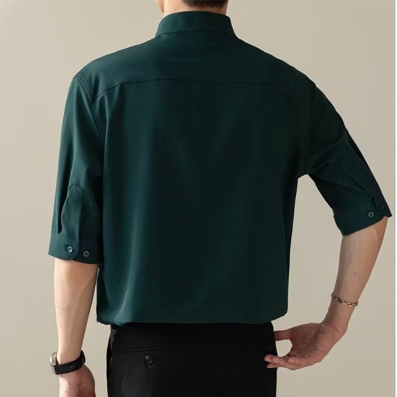 Mens Fashion Short Sleeve Black - Image 5