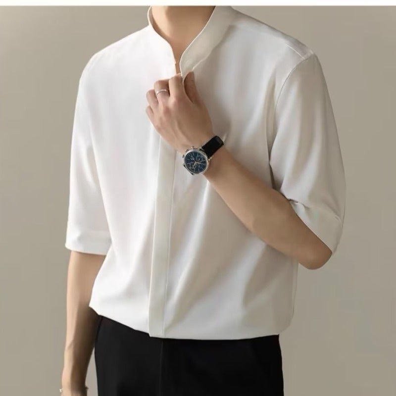 Mens Fashion Short Sleeve Black - Image 4