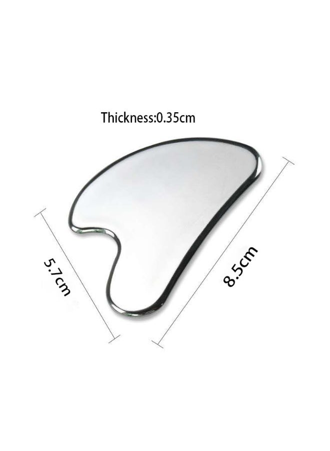 إسكدنيا Stainless Steel Gua Sha Facial Tools, Face Metal Gua Sha Tighten Skin Massage Guasha Scraping Beauty Tool for Body Eyes Neck Skin Massager - Image 2