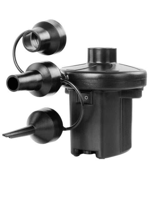 Electric Air Pump for Inflating, Perfect Inflator/Deflator, 3 Nozzles, Black, 0.44 kg, 3-Prong UK Plug