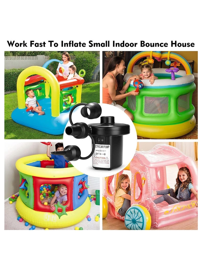 Electric Air Pump for Inflating, Perfect Inflator/Deflator, 3 Nozzles, Black, 0.44 kg, 3-Prong UK Plug