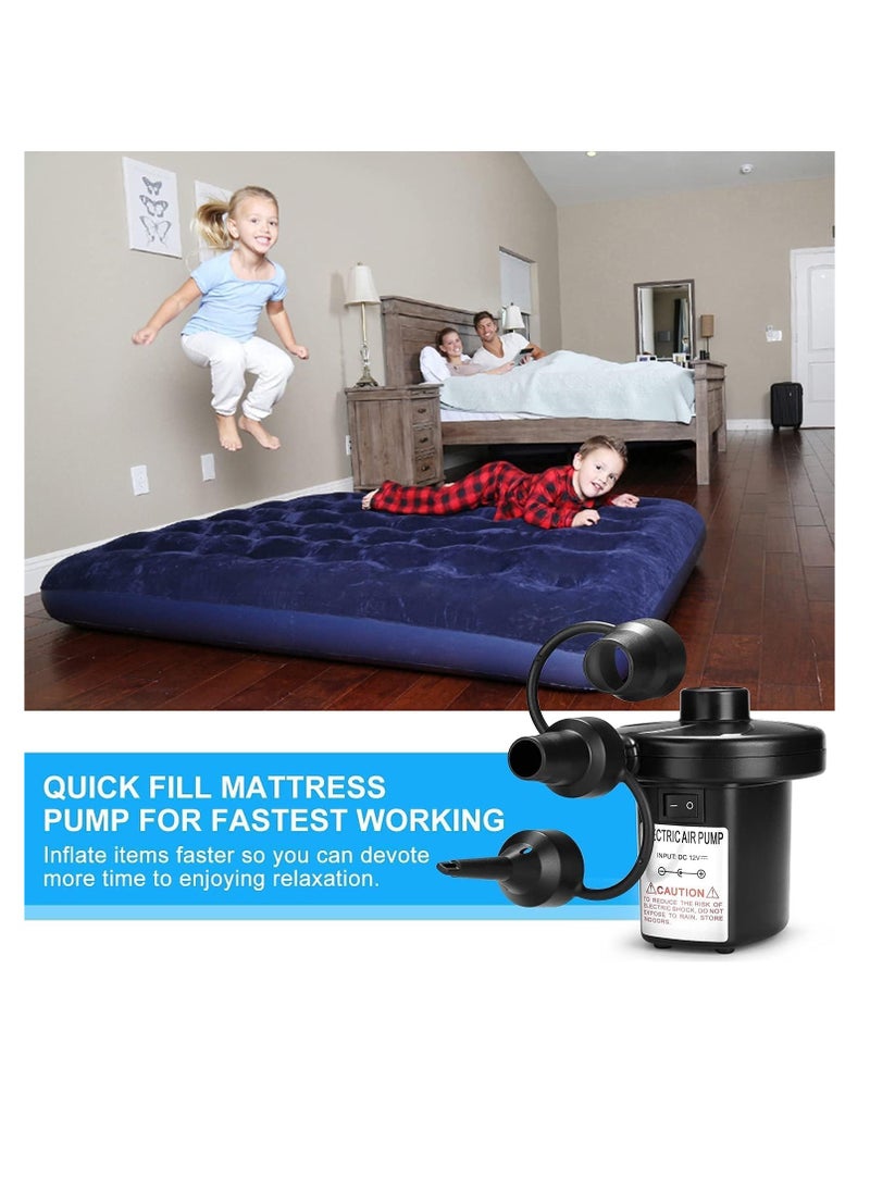 Electric Air Pump for Inflating, Perfect Inflator/Deflator, 3 Nozzles, Black, 0.44 kg, 3-Prong UK Plug
