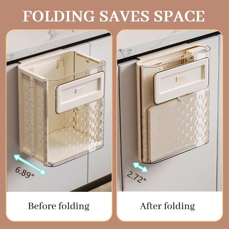 Vensikal Folding Hanging Trash Can Kitchen Folding dustbin Can CabinetCarBedroomBathroom Folding Hanging Small Plastic Trash Can 1 Pc Multi Color - Image 5