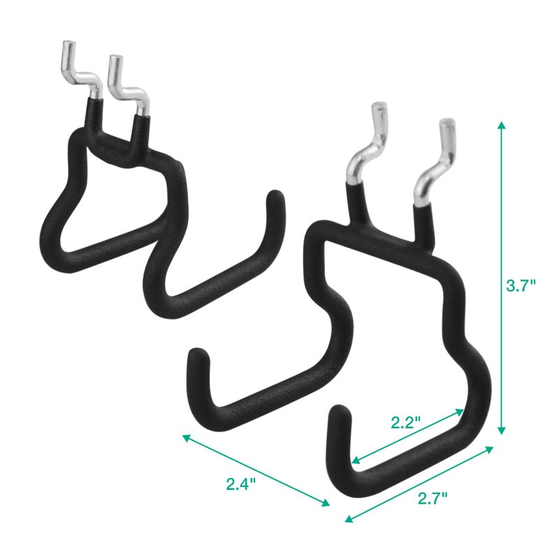 G.CORE 8-Pack Pegboard Hooks, Peg Board Tool Utility Hooks & Hangers Fit 1/4" Pegboards, Heavy Duty Metal Peg Board Shelving Hooks, Wall Organizers and Storage for Craft Room Garage Workbench Office - Image 5
