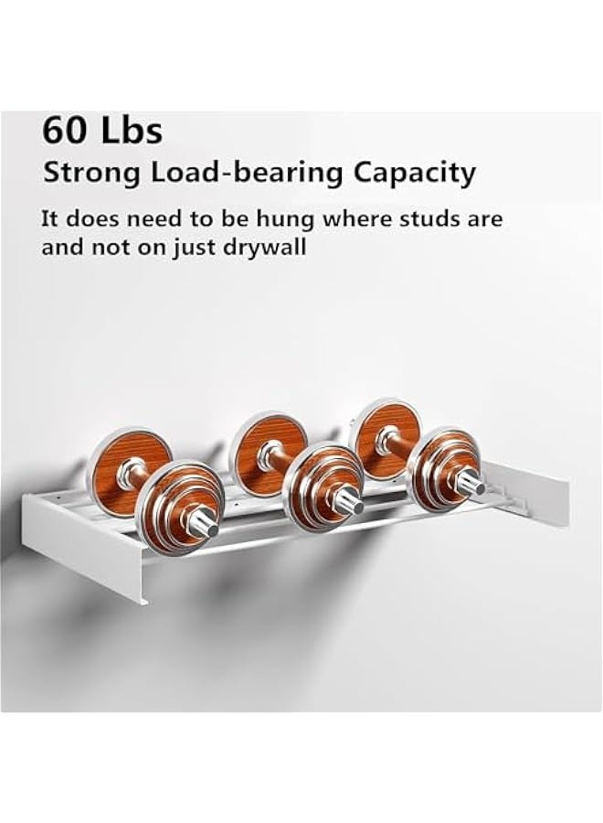 بيوينتي رف تجفيف يثبت على الحائط من ميلند دي قابل للطي للسحب الملابس للتنظيم الداخلي والخارجي قضبان الومنيوم 100 5 ابيض سم - Image 4