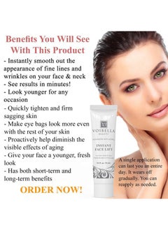 Voibella Beauty Instant Face Lift Cream - Best Eye, Neck, Face Tightening, Lifting & Firming Serum To Smooth Appearance, Hide Loose Sagging Skin, Puffiness, Fine Lines & Wrinkles Within Mins (Peptides & Stem Cells)  - Image 2