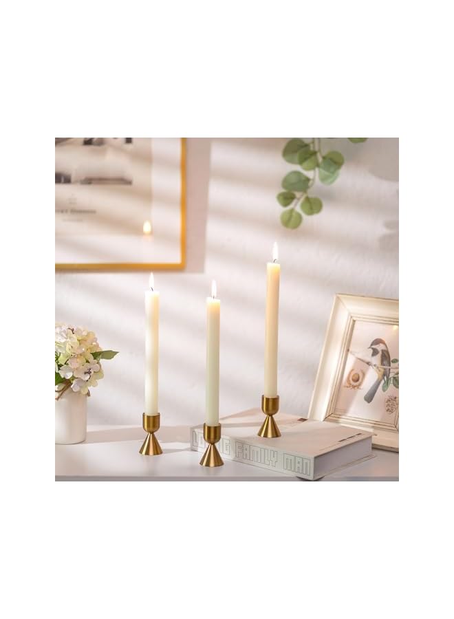 The Bros Candle Holders Taper Candler Holder, Set of 6 Gold Candlestick Holders Metal Candle Holder Vintage Candle stick Holder for Table Centerpiece Wedding Christmas Living Room Decor - Image 5