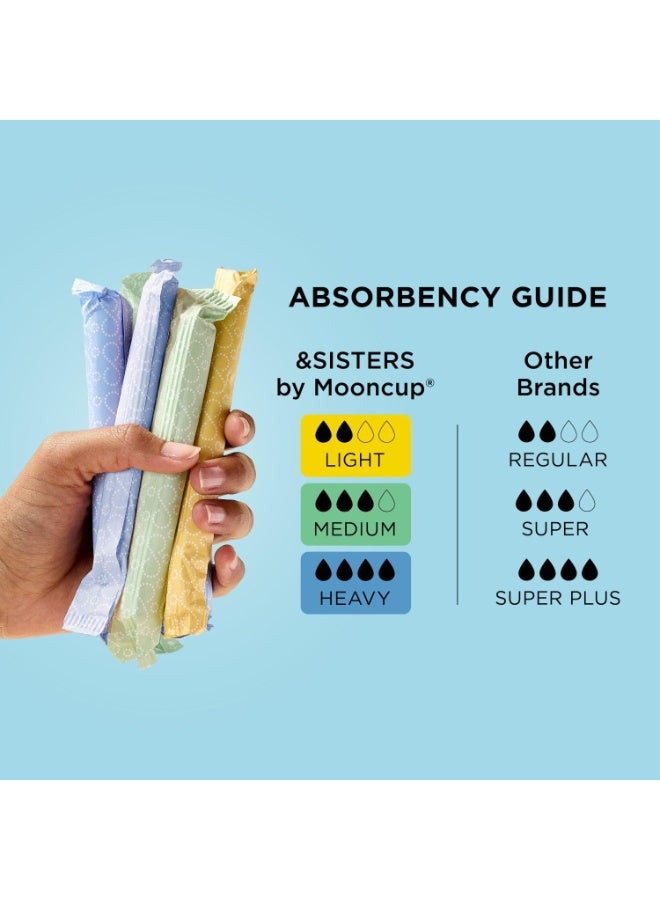 &SISTERS Mooncup Light/Regular Flow Plus Cardboard Applicator Naked Tampons Organic Cotton Veil & Core 16 Tampons - Image 4