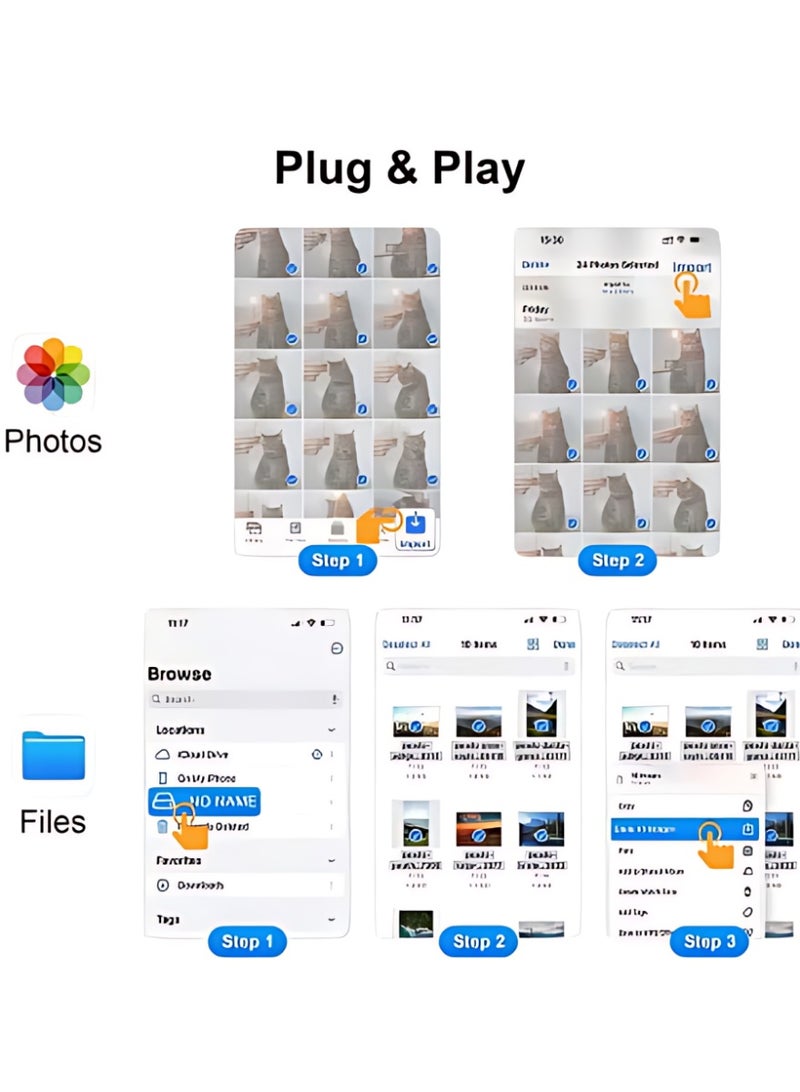 SD Card Reader for iPhone, Lightning to SD Card Reader, 3-in-1 SD Card Reader for SD Card/Micro SD Digital Camera Adapter Compatible with iPhone, Plug and Play SD Card Reader - Image 2