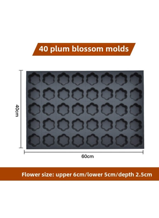 Generic - Kindergarten Non-stick Chicken Cake Mold 40*60 Animal Baking Tray Commercial Oven Anhydrous Crispy Bear Paw-Specifications:40 Plum Blossoms - Image 1