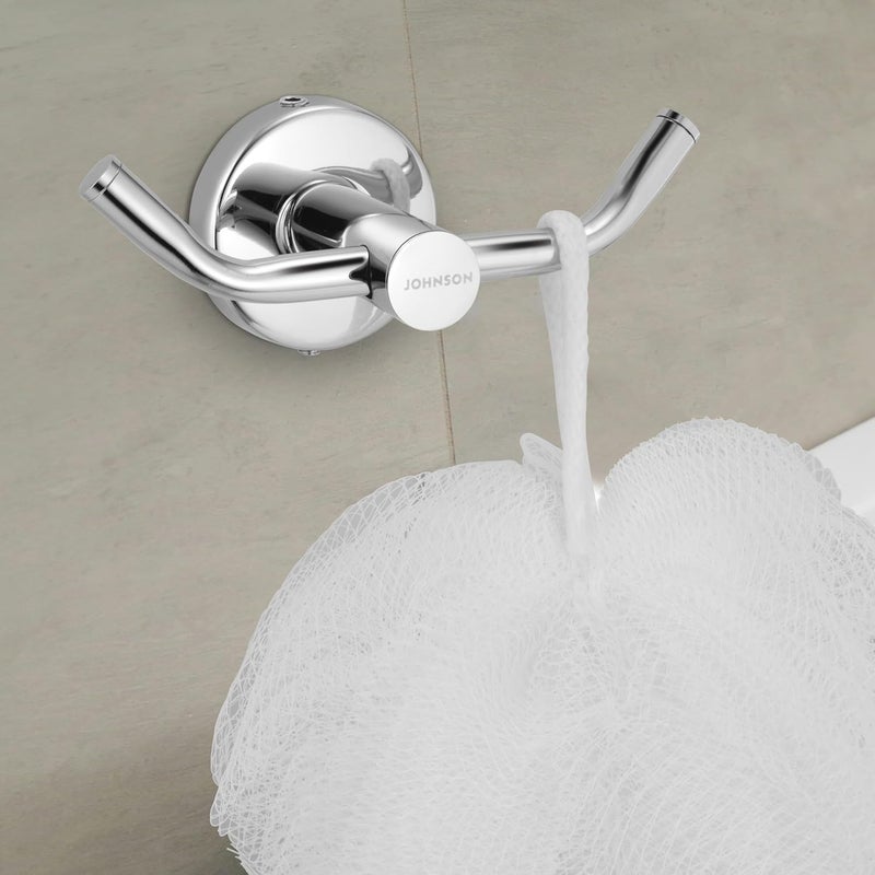 Johnson Bathrooms Johnson Alpha 304 Grade Stainless Steel Robe Hook Cloth Towel Hanger Chrome Colour T1553CAMZ 1 Year Warranty  - Image 5