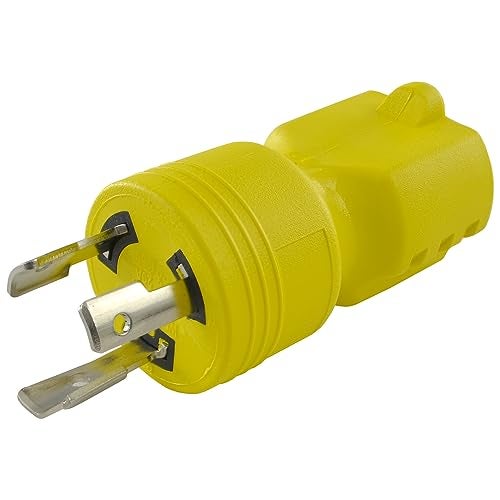 Conntek 30123 L5-20P to 5-15/20R Plug Adapter, Yellow - Image 1