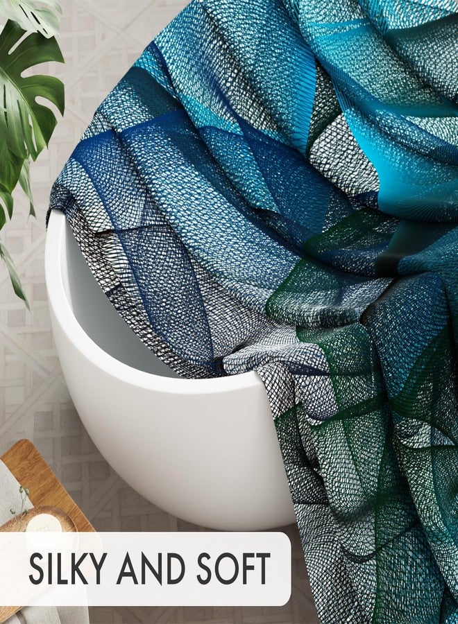 AmazerBath Shower Curtain Blue, Abstract Black Striped Cloth Shower Curtain Sets with 12 Shower Curtain Hooks, Luxury Rustic Fabric Washable Shower Curtain for Bathroom Home Decor, 72x72 Inches - Image 4