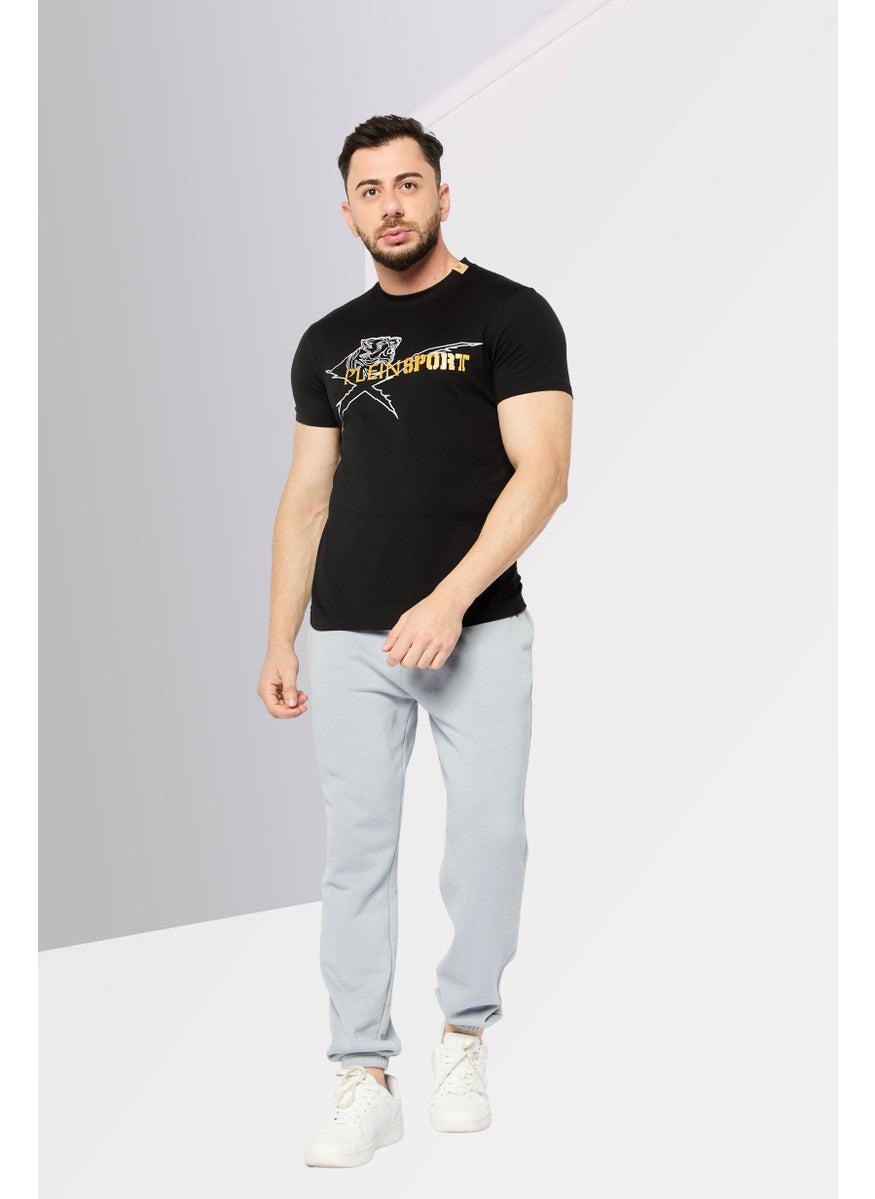 Plein Sport - Men Sportswear Fit Short Sleeve Outdoor T-Shirt, Black - Image 1