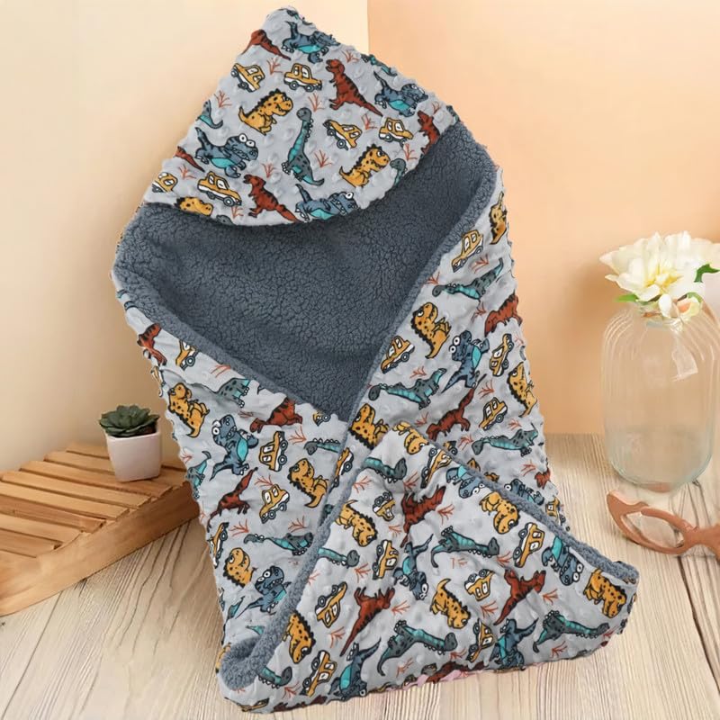 Florida Florida All Season Hooded Baby Blanket Swaddler Wrapper Flannel Soft and Comfortable for New Born Baby Girls and Boys-Wrap Grey - Image 1