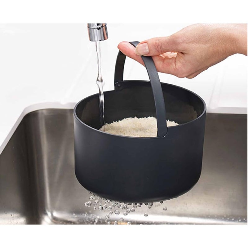 Joseph Joseph M-Cuisine Microwave Rice Cooker Steamer 2 Liter/8.5 Cup - Stone/Orange - Image 5