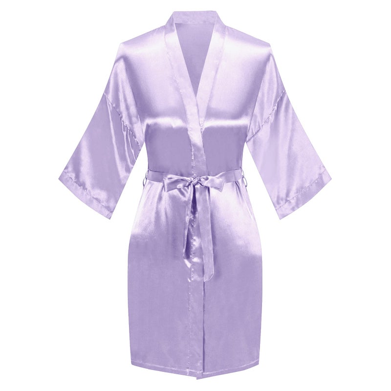 GOODSALEOK GOODSALEOK Women's Silk Kimono Robe for Bridesmaid & Bride with Silver Rhinestones, One Size Bridal Robes, Bridesmaid Robes  - Image 2